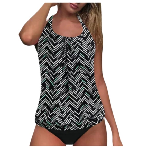 NWT Bikinx Blouson Tankini Bathing Suit Size Small - Picture 1 of 6